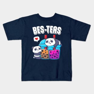 Bes-Teas Cute Kawaii Bubble Tea Panda Besties Kids T-Shirt